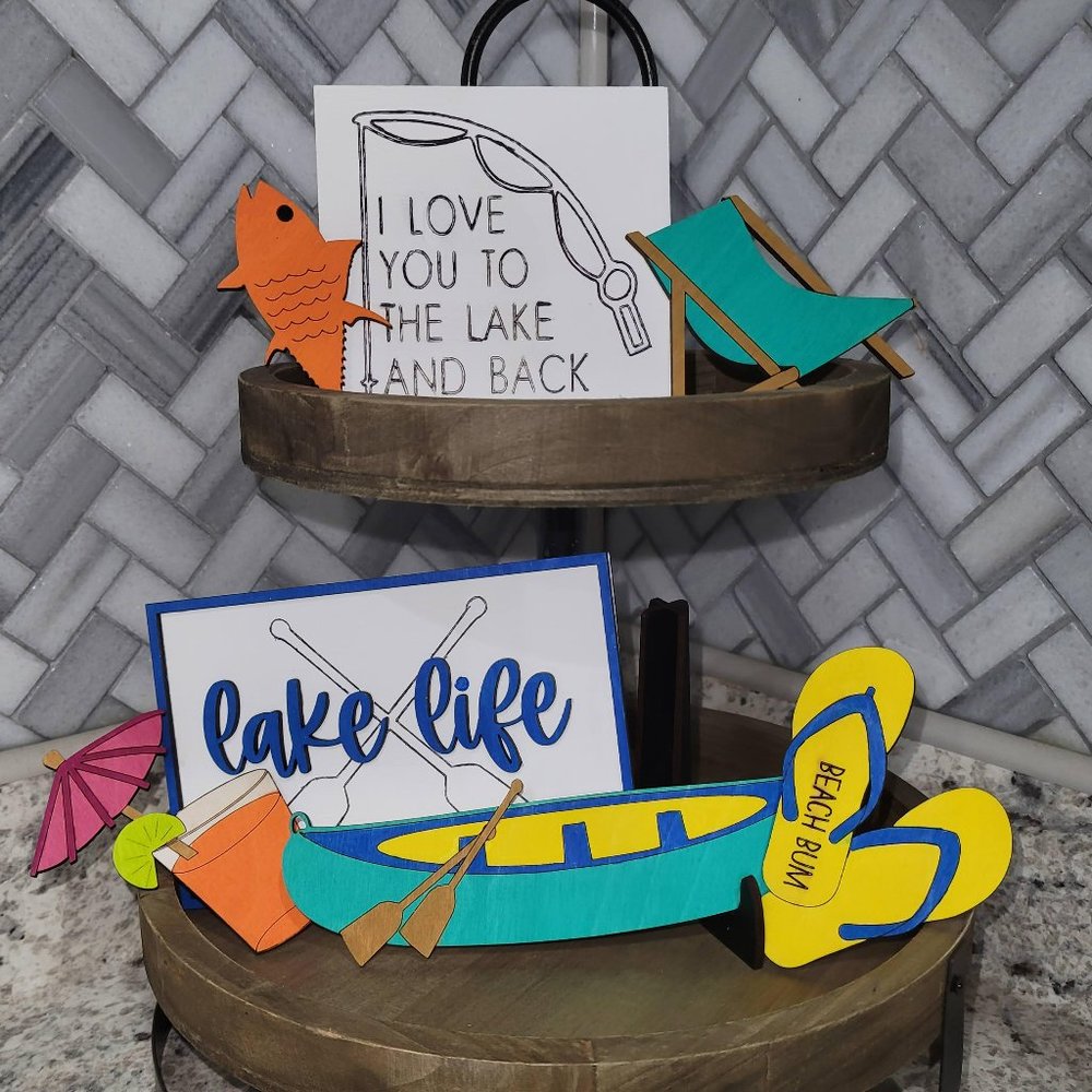 Tiered Tray Set - Lake Life